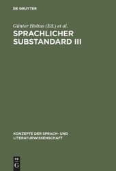 book Sprachlicher Substandard III: Standard, Substandard und Varietätenlinguistik