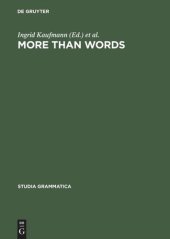 book More than Words: A Festschrift for Dieter Wunderlich