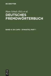 book Deutsches Fremdwörterbuch: Band 4 da capo - Dynastie