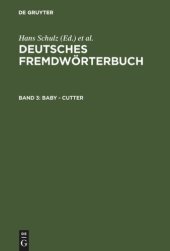 book Deutsches Fremdwörterbuch: Band 3 Baby - Cutter