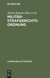 book Militärstrafgerichtsordnung