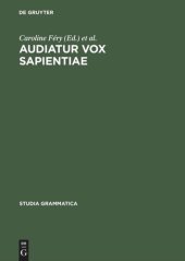 book Audiatur Vox Sapientiae: A Festschrift for Arnim von Stechow