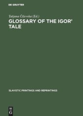 book Glossary of the Igor’ Tale