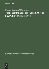 book The Appeal of Adam to Lazarus in Hell