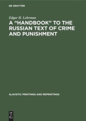 book A “Handbook” to the Russian Text of Crime and Punishment