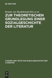 book Zur theoretischen Grundlegung einer Sozialgeschichte der Literatur: Ein struktural-funktionaler Entwurf