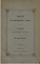 book Kassel im Siebenjährigen Krieg : Ein Beitrag zur Geschichte der Stadt