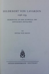 book Hildebert von Lavardin, 1056-1133: Humanitas an der Schwelle des höfischen Zeitalters