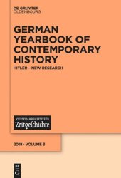 book German Yearbook of Contemporary History: Volume 3 Hitler – New Research