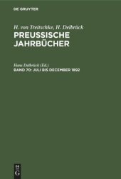 book Preußische Jahrbücher: Band 70 Juli bis December 1892