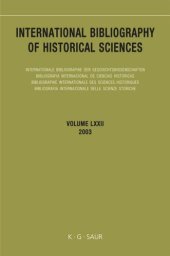 book International Bibliography of Historical Sciences: Band 72 2003