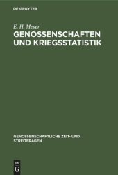 book Genossenschaften und Kriegsstatistik