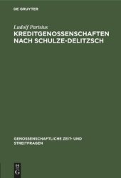 book Kreditgenossenschaften nach Schulze-Delitzsch