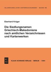 book Die Siedlungsnamen Griechisch-Mazedoniens nach amtlichen Verzeichnissen und Kartenwerken