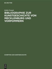 book Bibliographie zur Kunstgeschichte von Mecklenburg und Vorpommern