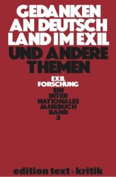 book Gedanken an Deutschland im Exil und andere Themen