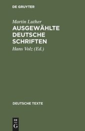 book Ausgewählte deutsche Schriften