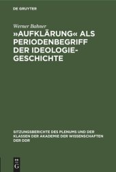 book »Aufklärung« als Periodenbegriff der Ideologiegeschichte