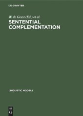 book Sentential Complementation: Proceedings of the International Conference held at UFSAL, Brussels, June 1983