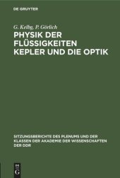 book Physik der Flüssigkeiten Kepler und die Optik