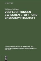 book Verflechtungen zwischen Stoff- und Energiewirtschaft