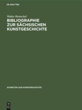 book Bibliographie zur sächsischen Kunstgeschichte