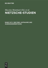 book Nietzsche-Studien. Band 10/11. 1981/1982 Aufnahme und Auseinandersetzung: Friedrich Nietzsche im 20. Jahrhundert