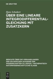 book Über eine lineare Integrodifferentialgleichung mit Zusatzkern