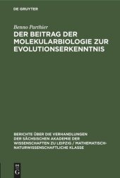 book Der Beitrag der Molekularbiologie zur Evolutionserkenntnis