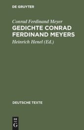 book Gedichte Conrad Ferdinand Meyers: Wege ihrer Vollendung