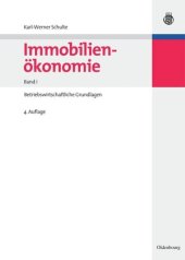 book Immobilienökonomie: Band I Betriebswirtschaftliche Grundlagen