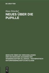 book Neues über die Pupille