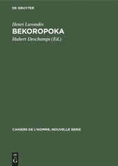 book Bekoropoka: Quelques aspects de la vie familiale et sociale d’un village malgache