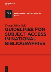 book Guidelines for Subject Access in National Bibliographies