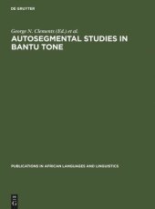 book Autosegmental Studies in Bantu Tone