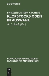 book Klopstocks Oden in Auswahl