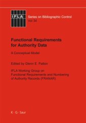 book Functional Requirements for Authority Data: A Conceptual Model