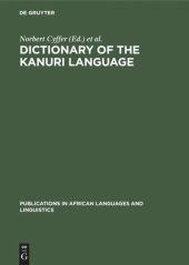 book Dictionary of the Kanuri Language