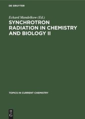 book Synchrotron Radiation in Chemistry and Biology II