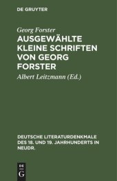 book Ausgewählte kleine Schriften von Georg Forster