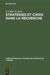 book Stratégies et choix dans la recherche: Á propos des travaux sur le sommeil