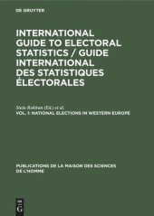 book International Guide to Electoral Statistics / Guide international des statistiques électorales: Vol. 1 National elections in Western Europe