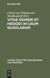 book Vitae Homeri et Hesiodi in usum scholarum