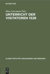 book Unterricht der Visitatoren 1528