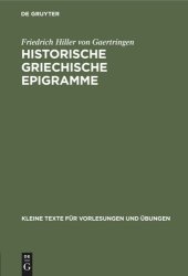 book Historische griechische Epigramme