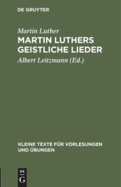 book Martin Luthers geistliche Lieder