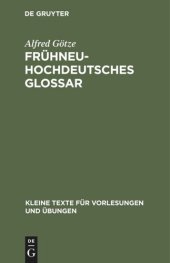 book Frühneuhochdeutsches Glossar