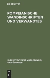 book Pompeianische Wandinschriften und Verwandtes