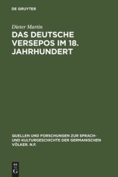 book Das deutsche Versepos im 18. Jahrhundert: Studien und kommentierte Gattungsbibliographie