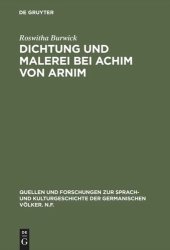 book Dichtung und Malerei bei Achim von Arnim